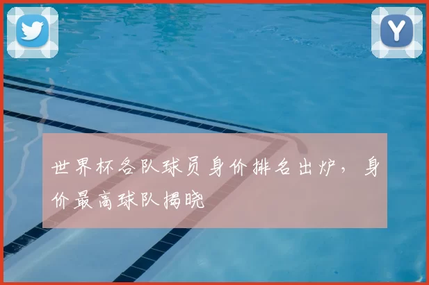 世界杯各队球员身价排名出炉,身价最高球队揭晓